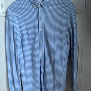Zara Light Blue Striped Button Down Shirt
